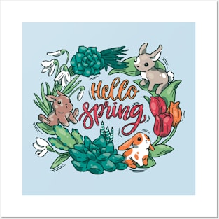 Hello Spring! (rabbits) Posters and Art